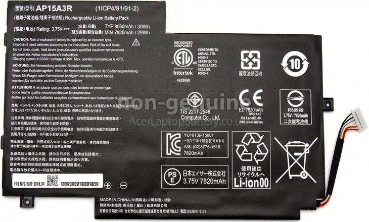 Battery for Acer SWITCH 10 E SW3-013-17UE laptop