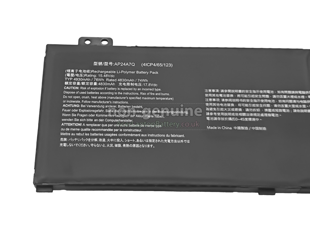 replacement Acer AP24A7Q(4ICP4/65/123) battery