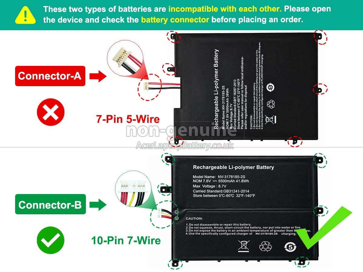 replacement Gateway 34160201P battery