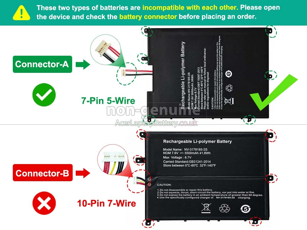 replacement Gateway 34160201P battery