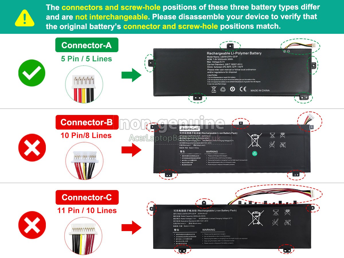 replacement Gateway 4886280P battery